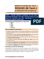SPOT ROUND (B.Tech.) : Joint Admission Counseling, Delhi