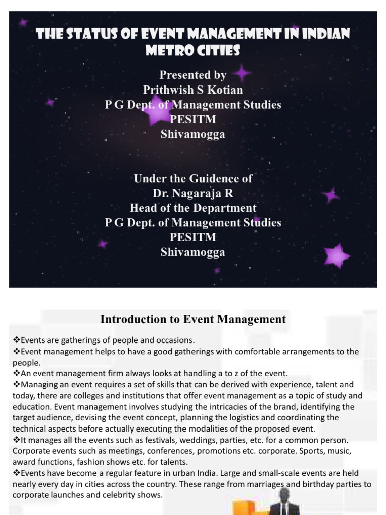 The Status of Event Management in Indian Metro Cities. | PDF