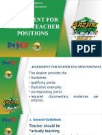 Assessment For Master Teacher Positions