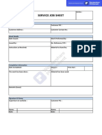 Service Job Sheet