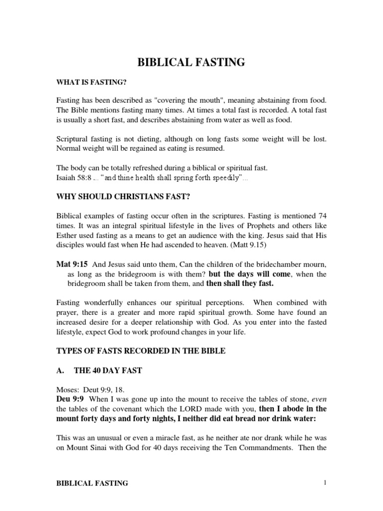 Biblical Fasting | PDF | Paul The Apostle | Fasting