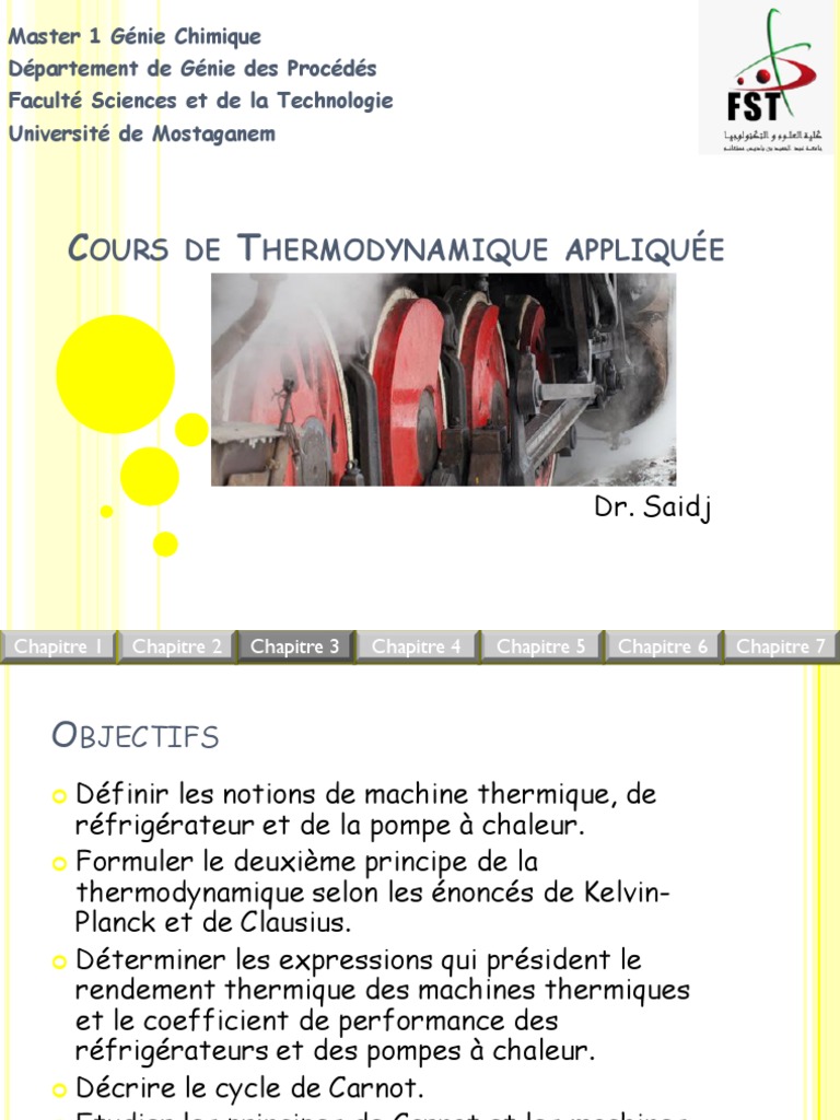 Cours de Thermodynamique Appliquée | PDF | Transfert thermique | Chaleur
