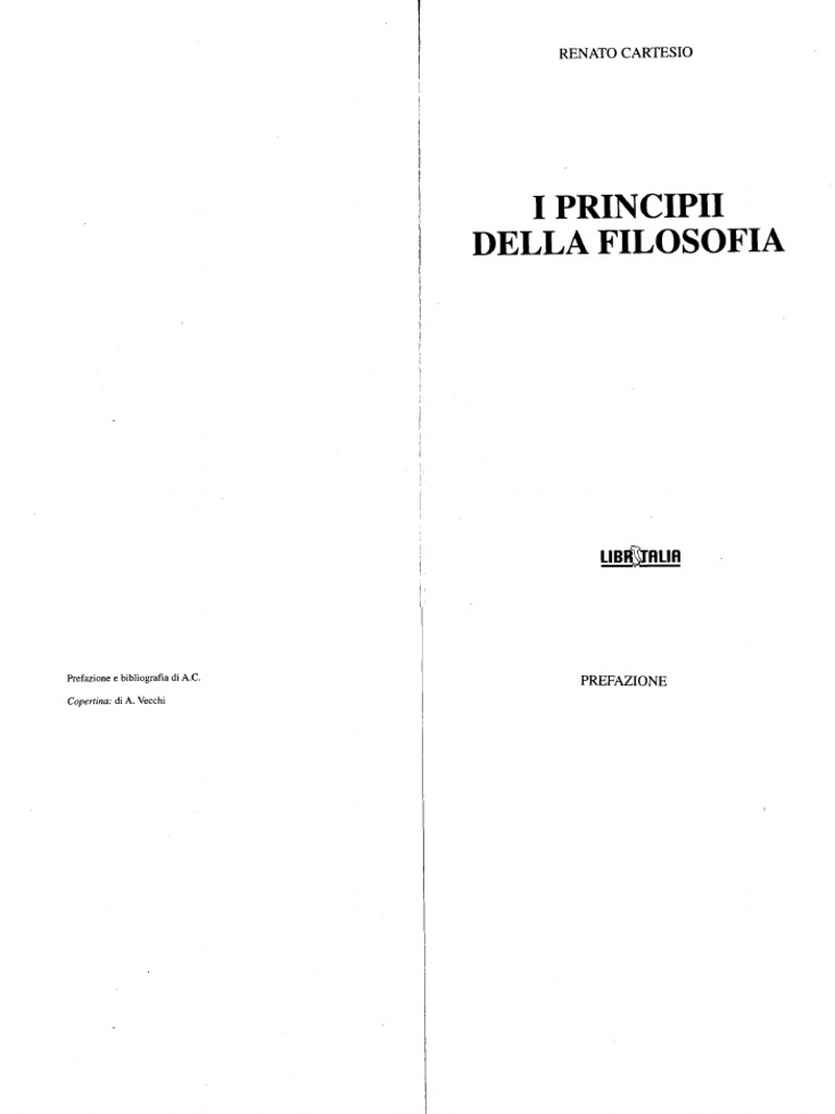 Cartesio I Principii Della Filosofia PDF