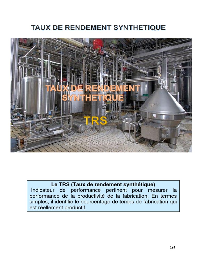 Calcul du Taux de Rendement Synthétique | PDF | Business