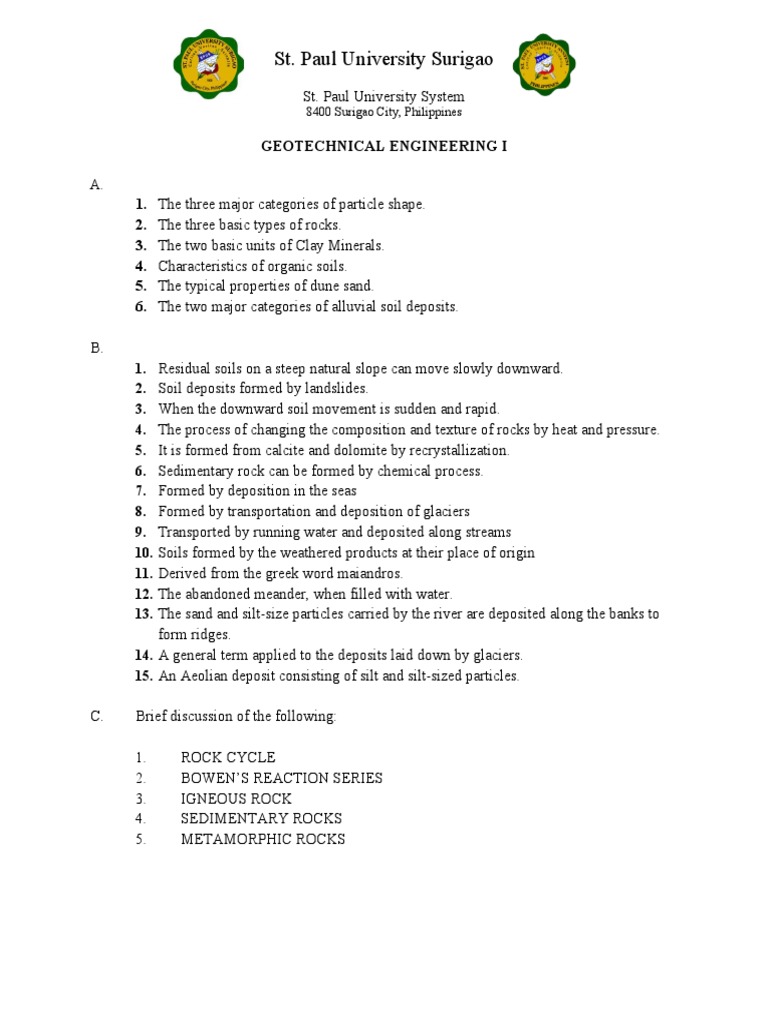 Geotech I Oct 2022 Pdf