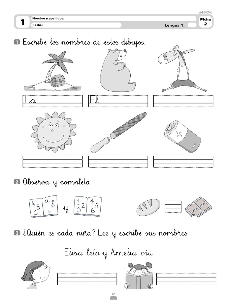 Lengua 1 Anaya Fichas Ampliacion | PDF