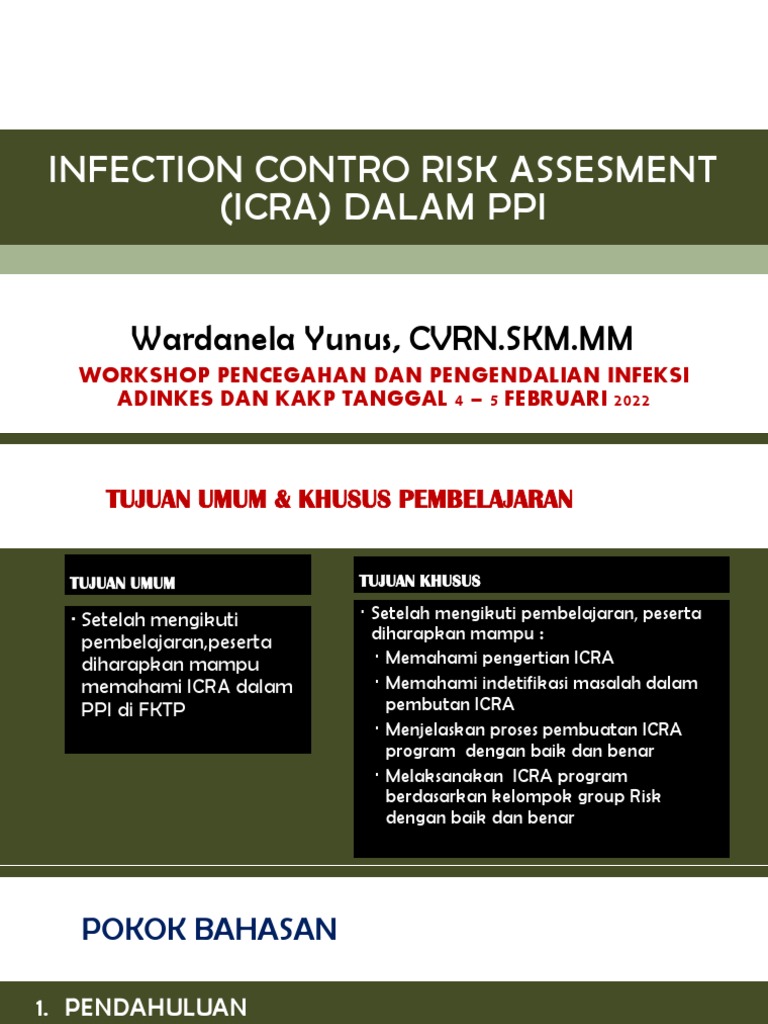 Infection Contro Risk Assesment (Icra) Dalam | PDF | Sains & Matematika