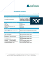 Product Information - DHA Plans Table of Benefits