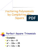 Completing the Square to Factor Polynomials and Solve Quadratic Equations
