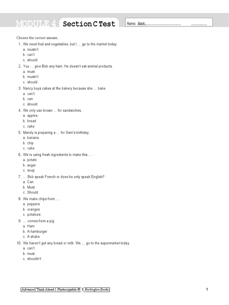 03AdvancedThinkAhead1 Mod4 SecC | PDF
