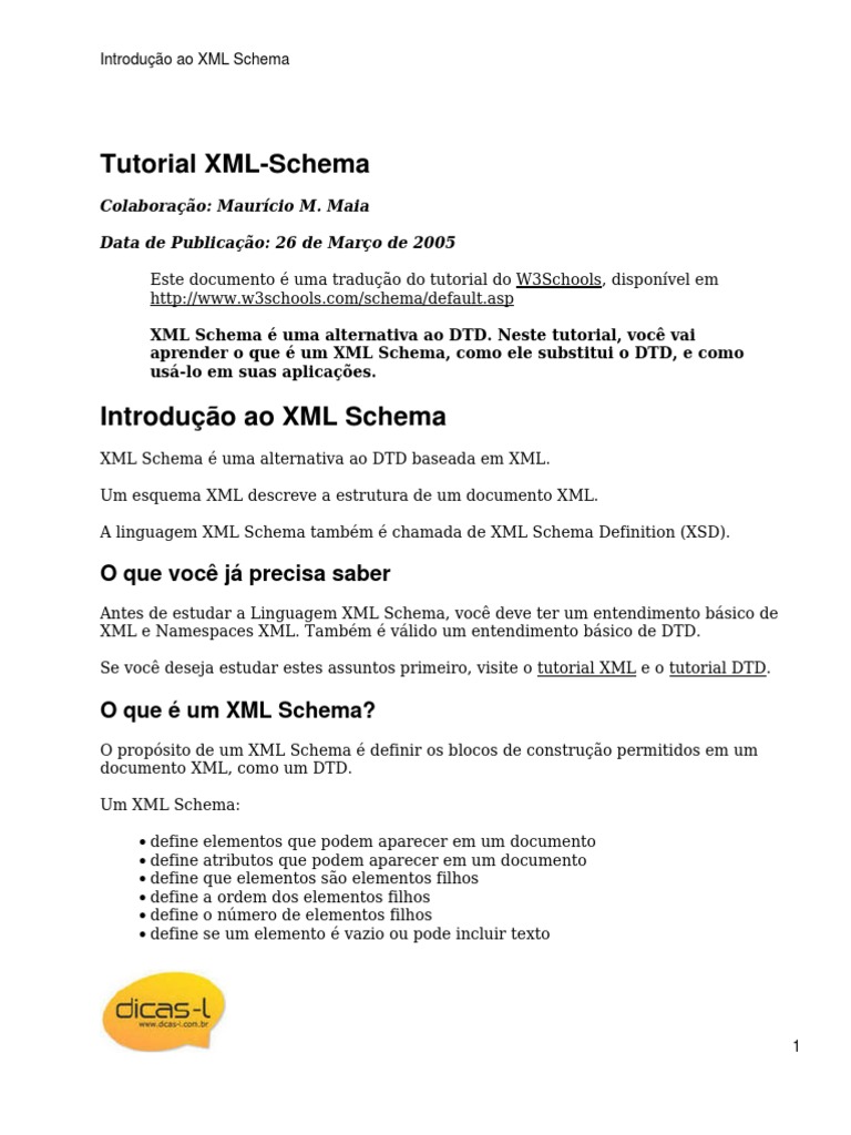Tutorial XML Schema | PDF | Formatos de arquivo de computador ...