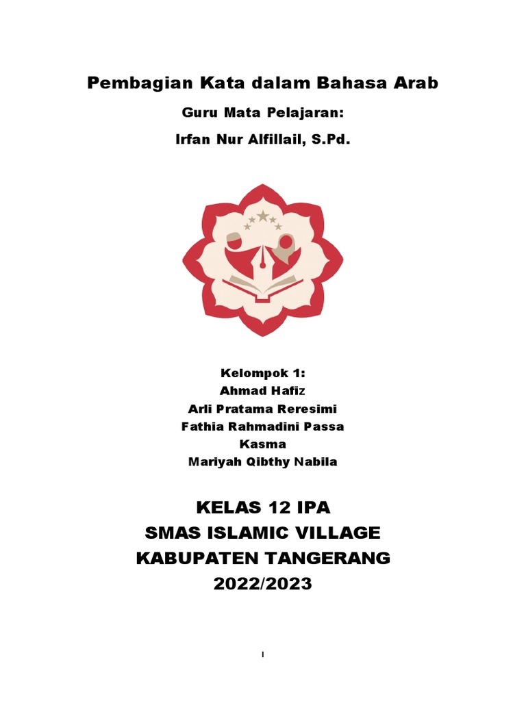 Pembagian Kata Dalam Bahasa Arab-Kelompok 1 12 IPA | PDF