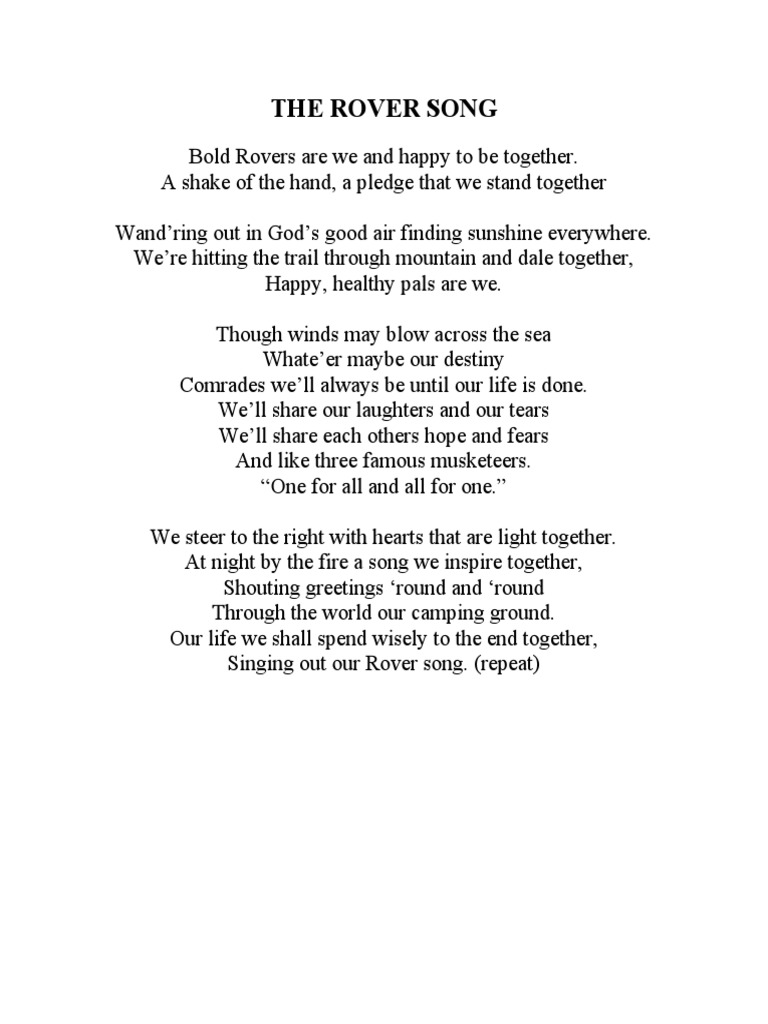 Rover Song: Unity and Adventure | PDF | Poetry