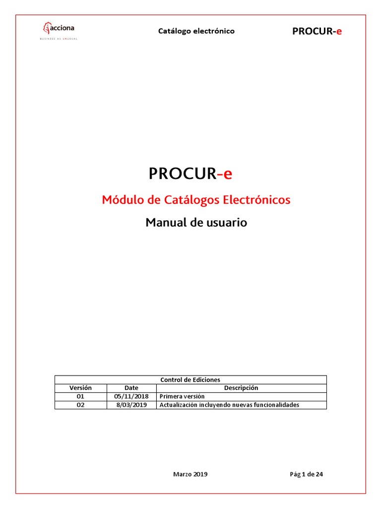 Manual de Usuario PROCUR-e 2019 | PDF | Planificación de recursos ...