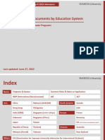 List of Application Documents by Education System - 2022