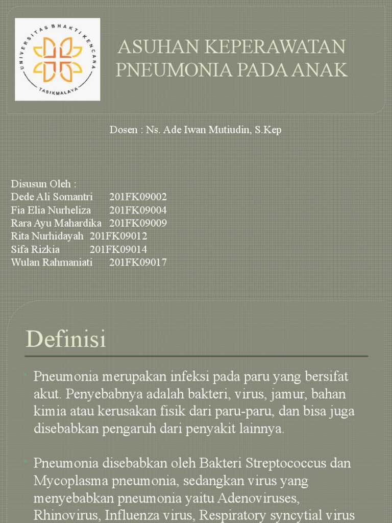 Asuhan Keperawatan Pneumonia Pada Anak | PDF | Kesehatan Holistik