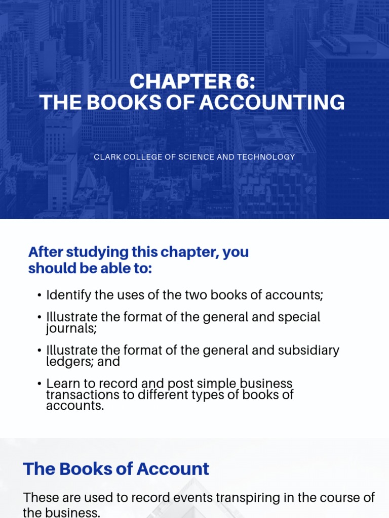 Chapter 6 Books of Accounting PDF Debits And Credits Financial