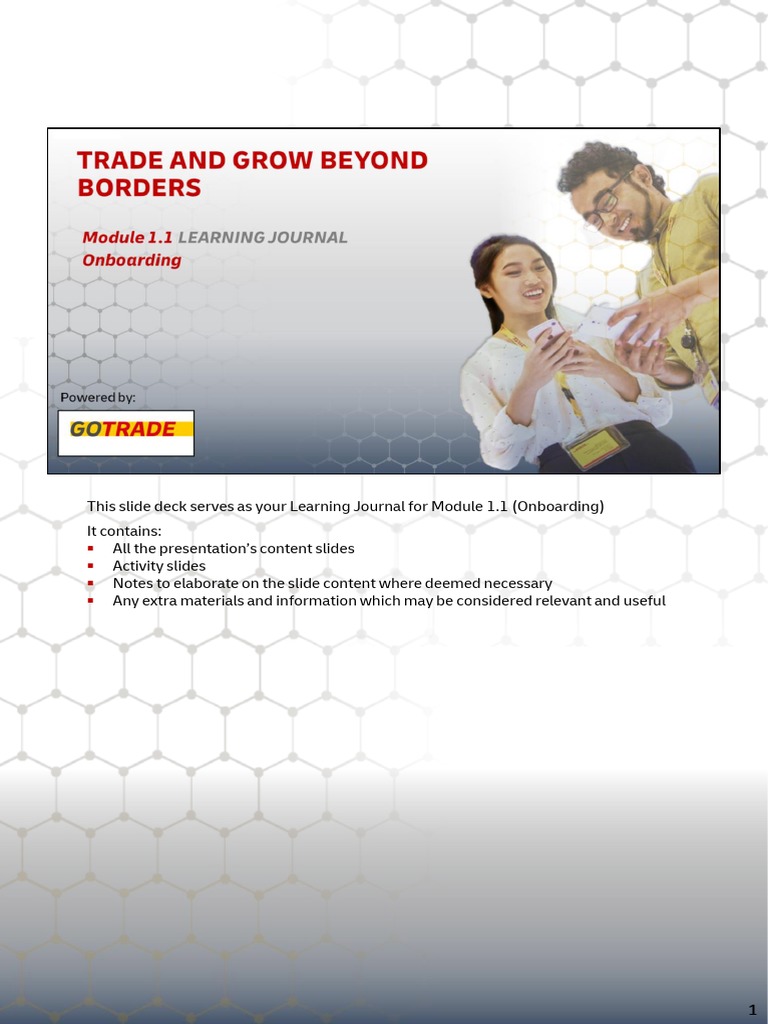 Module 1.1 Onboarding Learning Journal | PDF | Value Chain | Curriculum