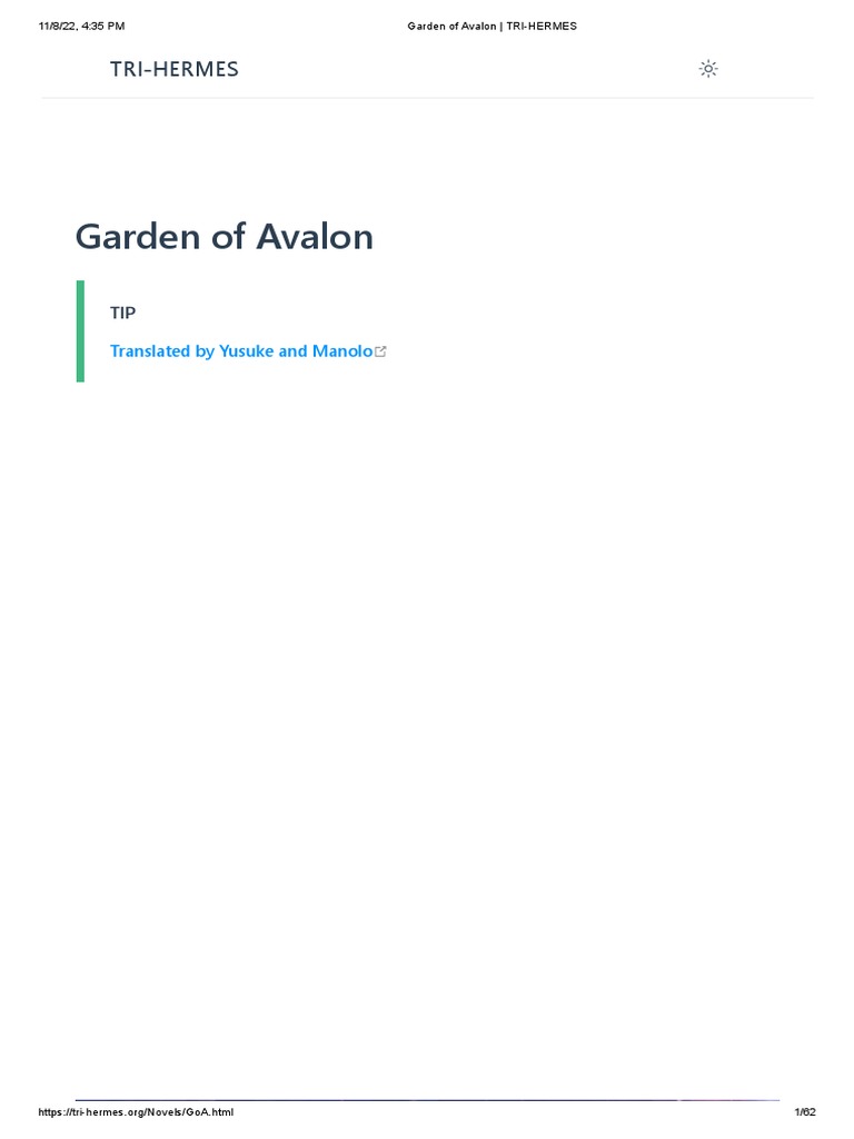 Garden of Avalon TRIHERMES PDF Merlin Knight