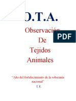 Observación de Tejidos Animales: "Año Del Fortalecimiento de La Soberanía Nacional"