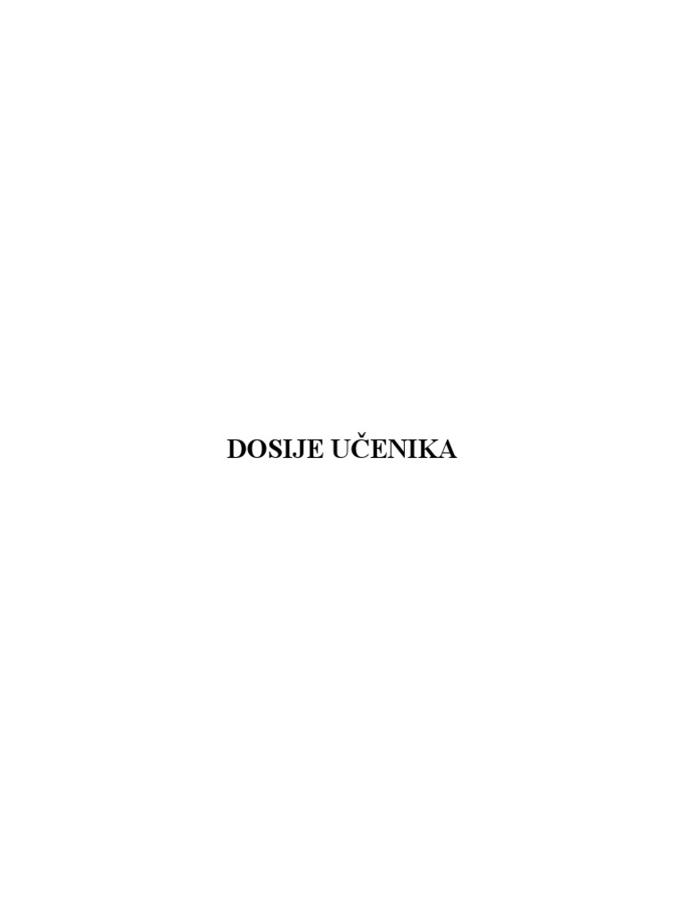 Dosije Učenika 2 | PDF