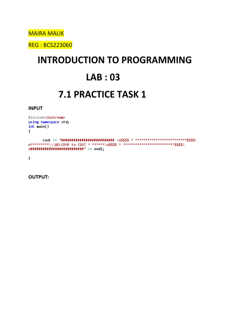 Introduction To Programming | PDF