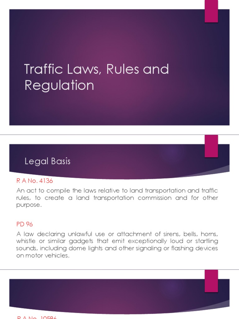 Traffic Laws, Rules and Regulation PDF Driver's License Cargo