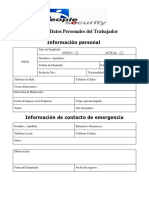 Ficha de Datos Personales Del Trabajador: Información Personal