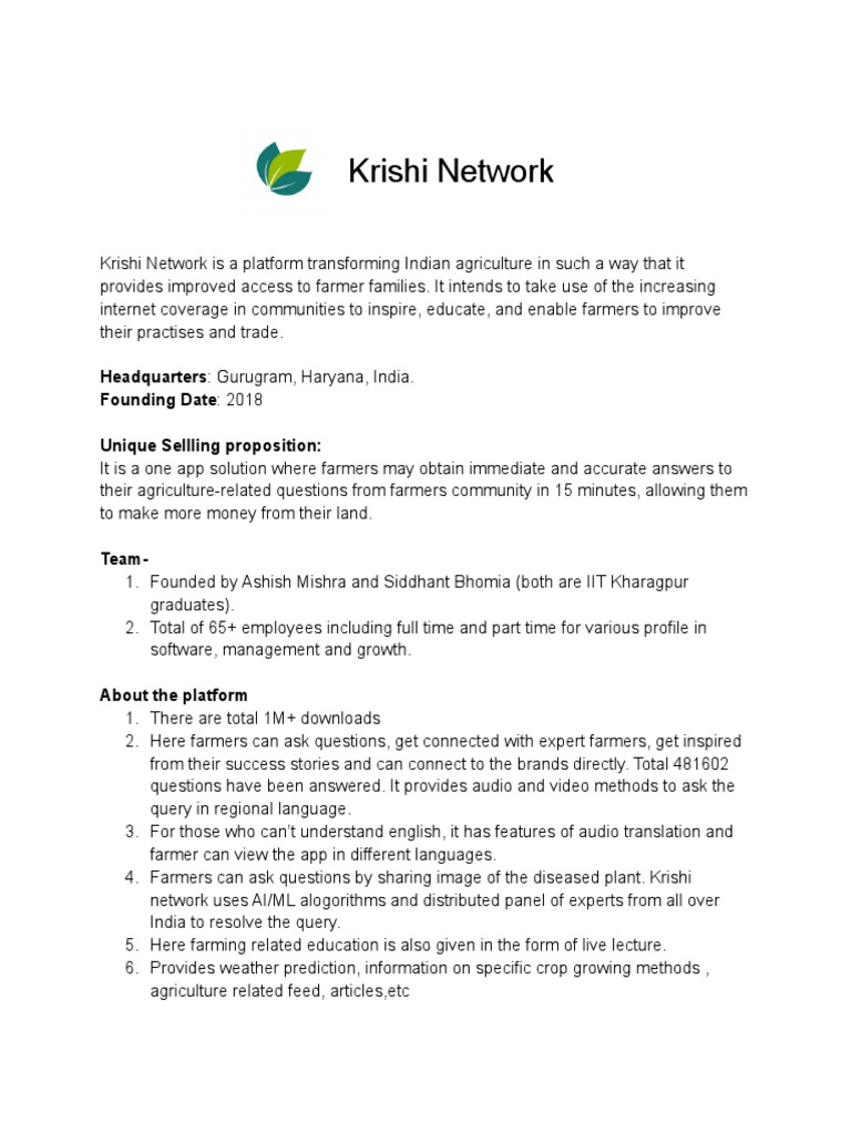 Krishi Network Download Free PDF Farmer Agriculture