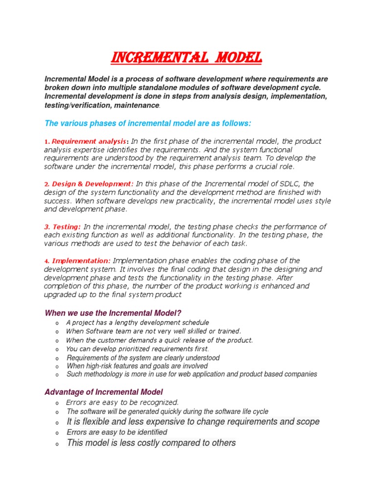 Incremental Model | PDF | Software Development Process | Software ...