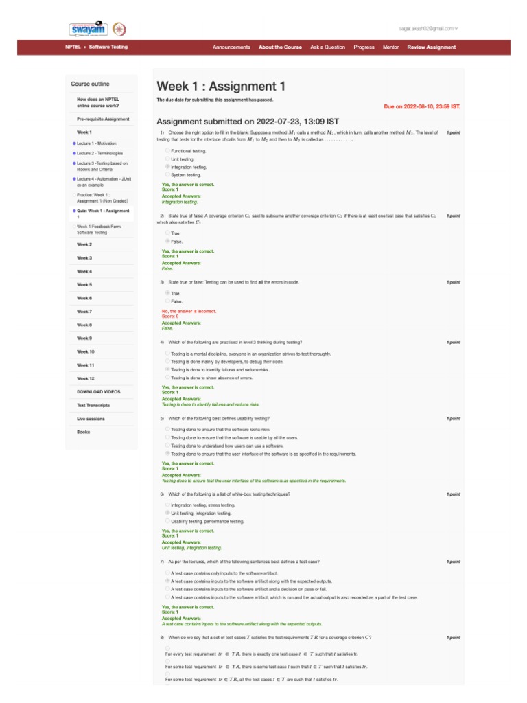 Nptel Assignments | PDF