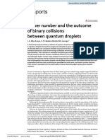 Weber Number and The Outcome of Binary Collisions Between Quantum Droplets