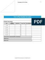 Cost of Poor Quality COPQ Calculator