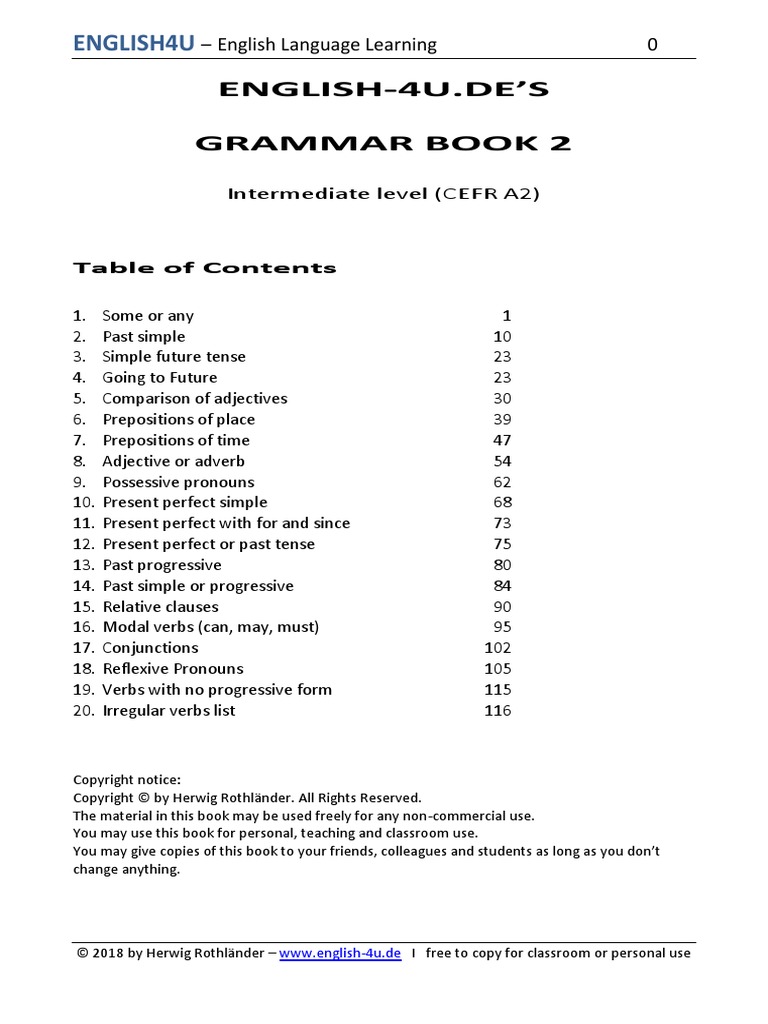Grammar Book 2 | Download Free PDF | Verb | Syntax