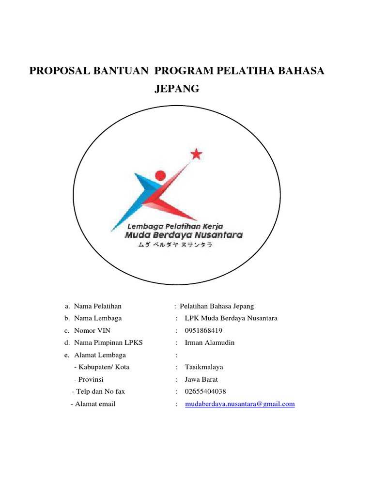 Proposal Pelatihan Bahasa Jepang Tasikmalaya | PDF | Ilmu Sosial