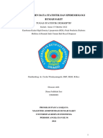 Tugas Statistik Deskriptif Kuliah Manajemen Data Statistik Dan Epidemiologi DR - Cicilia W 15 Oktober 2022 - Diana Fadhilah Sari 226080003