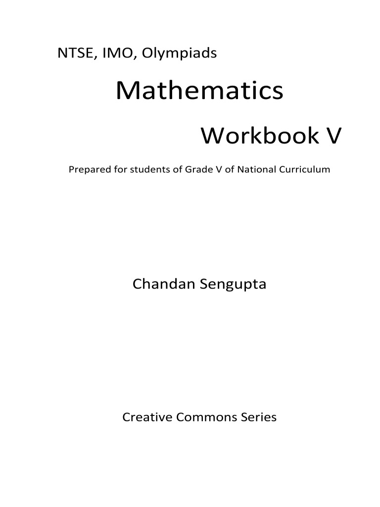 Grade V Mathematics Workbook for Olympiads | PDF | Numbers | Worksheet