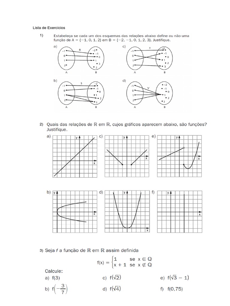 Exercícios de Funções Afim para 9º Ano | PDF | Função (Matemática ...