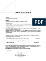 Carta de Garantia de Tuberia