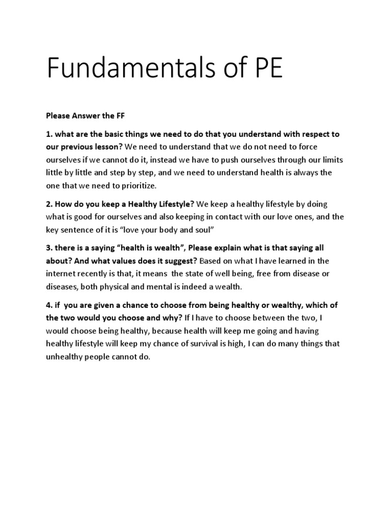 Essentials of Physical Education | PDF