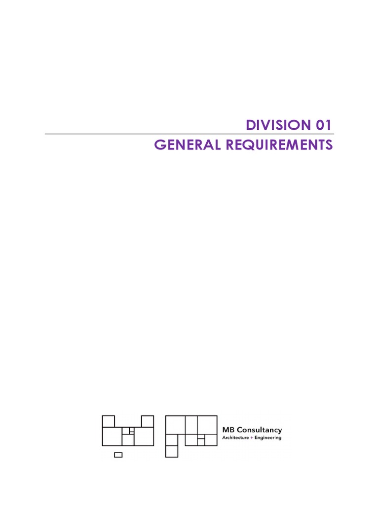 DIVISION 1 General Requirements PDF Specification (Technical