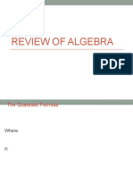Review of Algebra