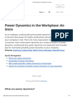 Power Dynamics in The Workplace - An Intro