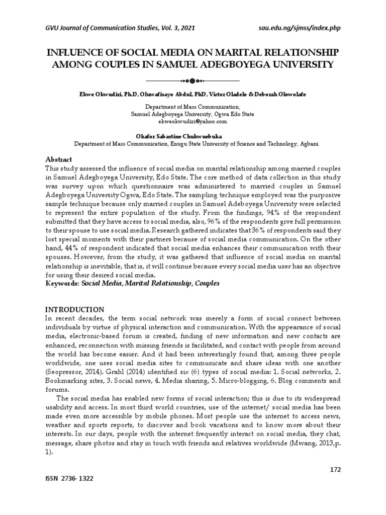 Social Media's Impact on Marital Relationships | PDF | Social Media ...