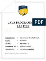 Ronith Java Lab File