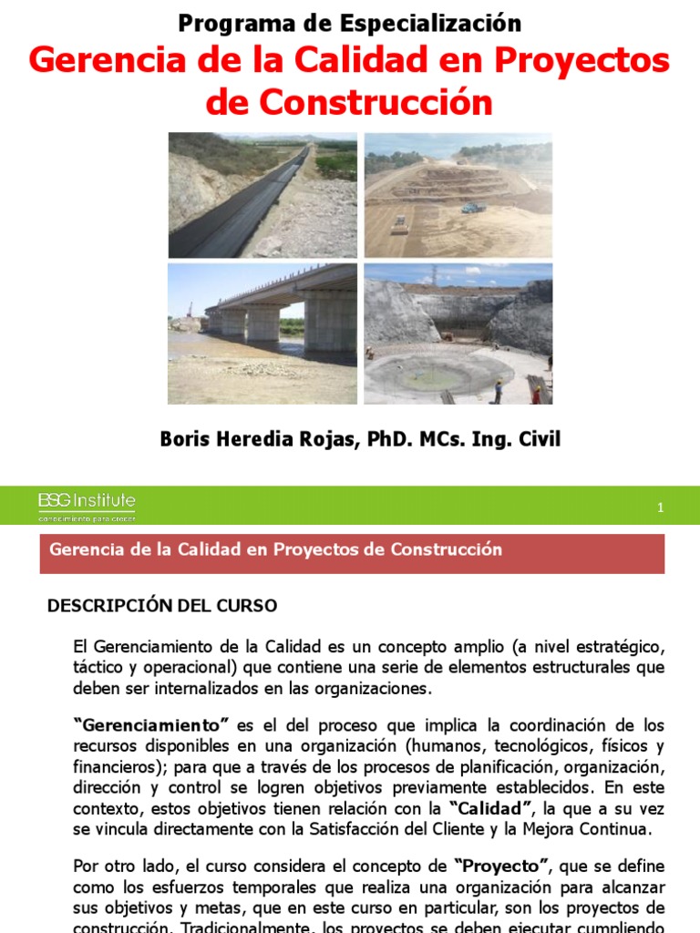 Calidad en Proyectos de Construcción 1 | PDF | Calidad (comercial ...