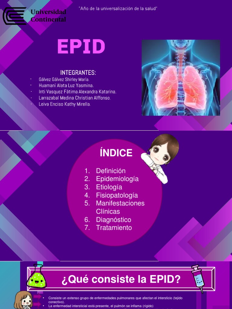 Fisiopatología y Tratamiento de EPID | PDF | Pulmón | Enfermedades ...