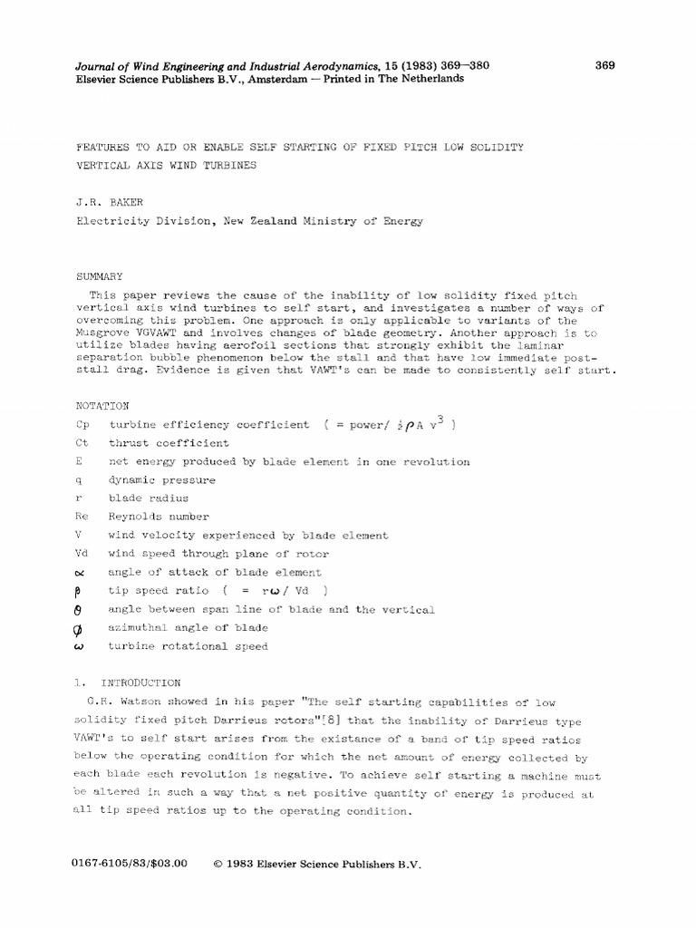 Baker 1983 Pdf Airfoil Turbine
