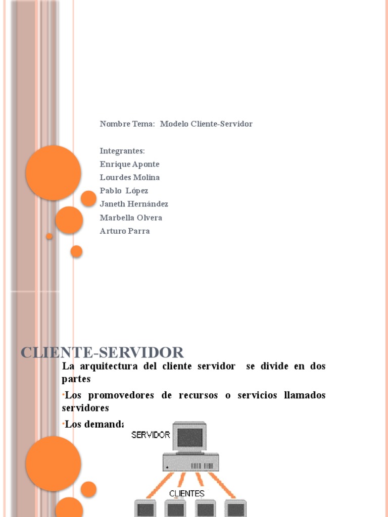 Cliente Servidor | PDF | Modelo cliente-servidor | Servidor (Computación)