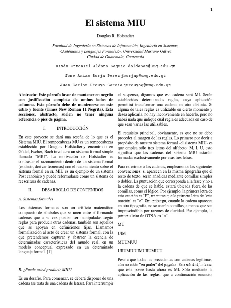 Proyecto 1 Umg Pdf Axioma Proposición